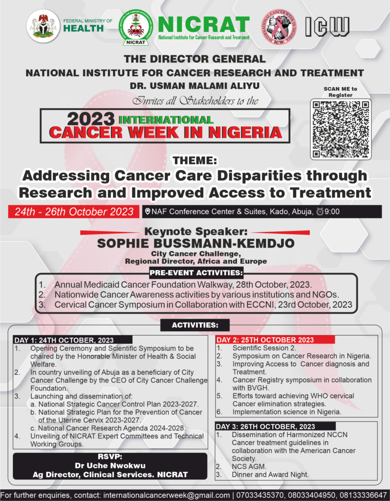 Cancer Week Content INTERNATIONAL CANCER WEEK (ICW), 2023 – National Institute for Cancer ...